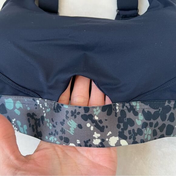 Adore Me Michelle contour spots bra navy floral nwt supportive athletic - Picture 2 of 4